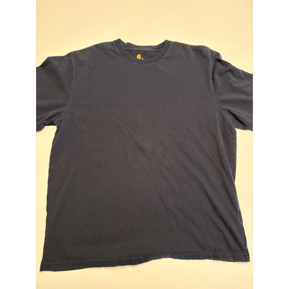 Carhartt T-Shirt Mens XL Navy Blue Long Sleeve Original Fit Graphic Logo